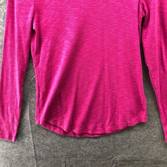 Gap Essential Rib Turtleneck T Shirt Womens S Pink Long Sleeve Cotton Stretch - Picture 7 of 9